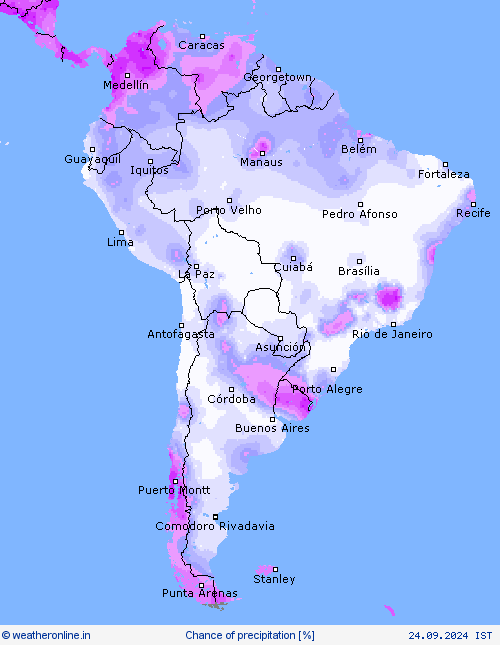 Chance of precipitation Forecast maps