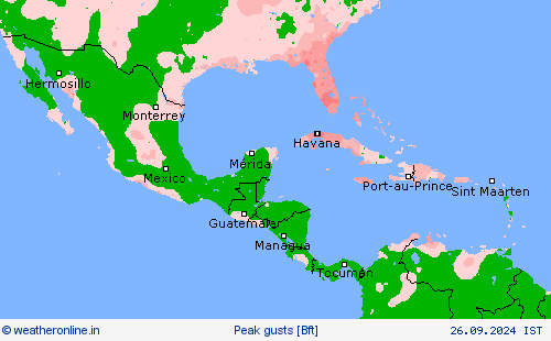 Peak gusts Forecast maps