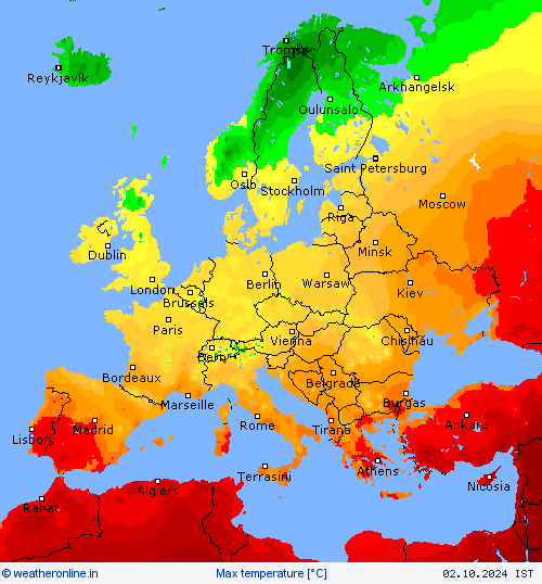 Max temperature Forecast maps