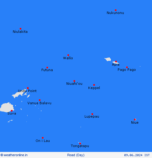 road conditions Futuna and Wallis Pacific Forecast maps